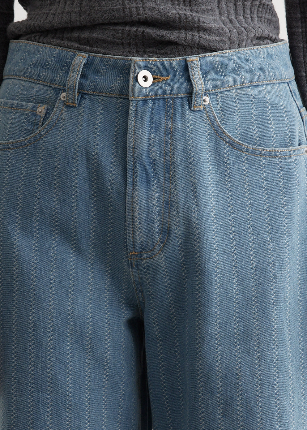 Crash Baggy Stripe Jeans Outdoor Adventure Stylish