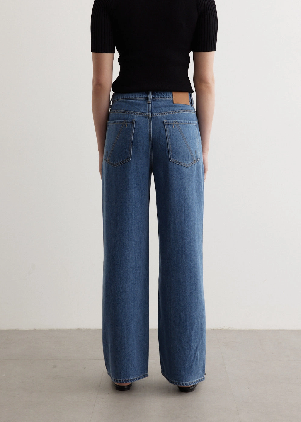 Crash Wide Leg Jeans Light Fabric Clean Aesthetic