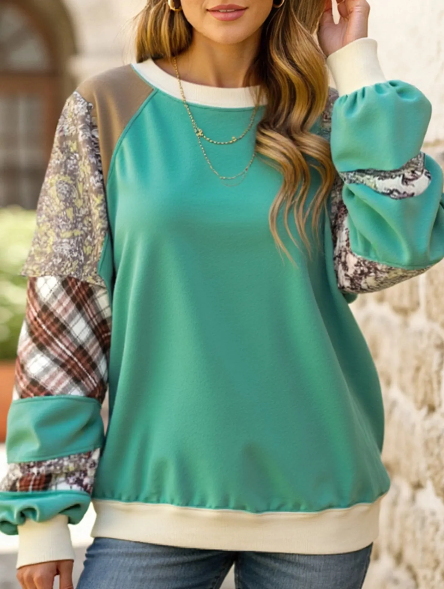 Functional Comfort CREW-NECK, LONG-SLEEVED CASUAL PRINT HOODIE