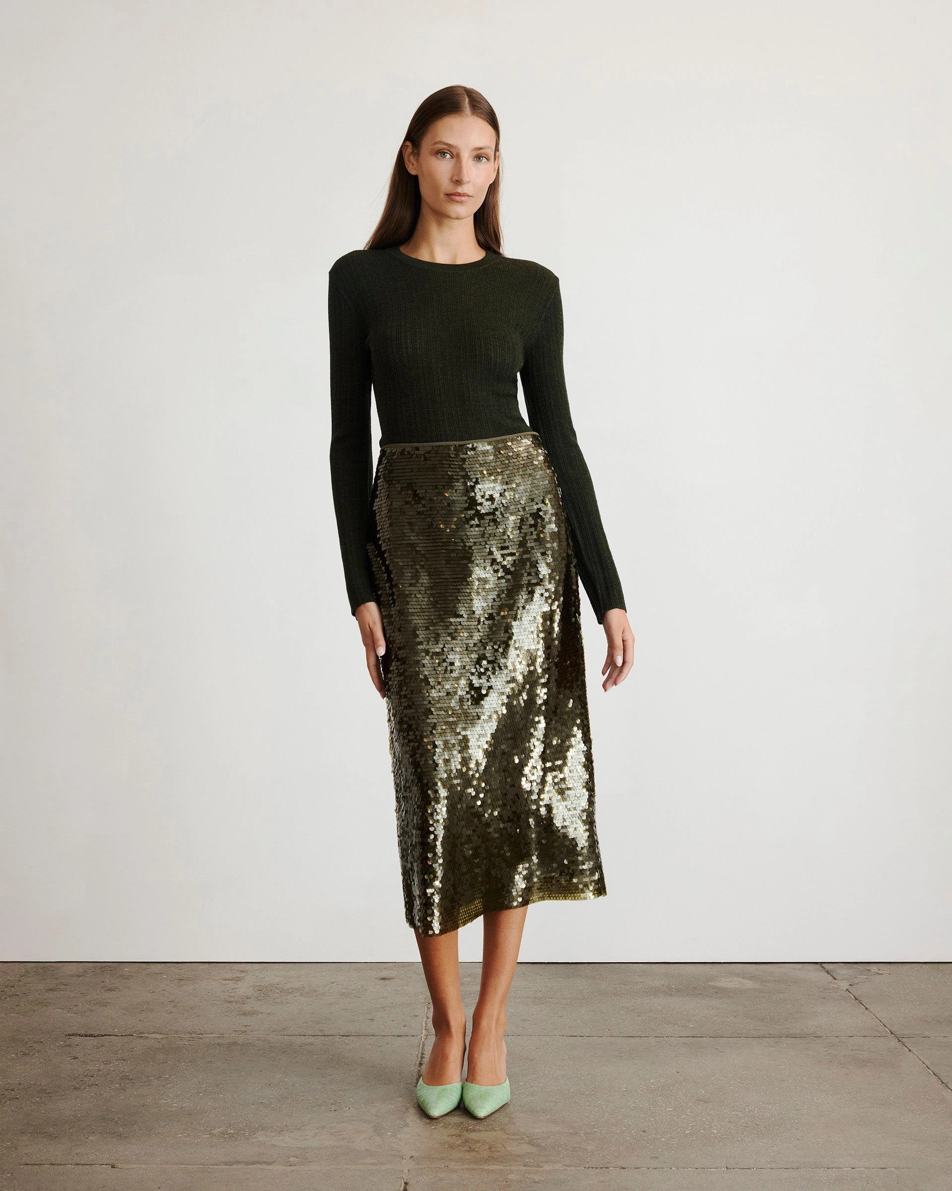 Crew Neck Kayden Knit Ribbed Structure Layered Texture