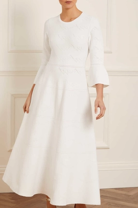 Pretty Pointelle Knit Gown Tailored Silhouette