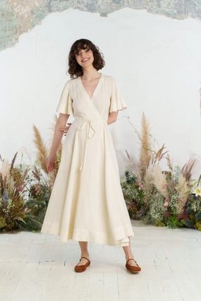 Pure Fit Maxi Wrap Dress, Butterfly Sleeve