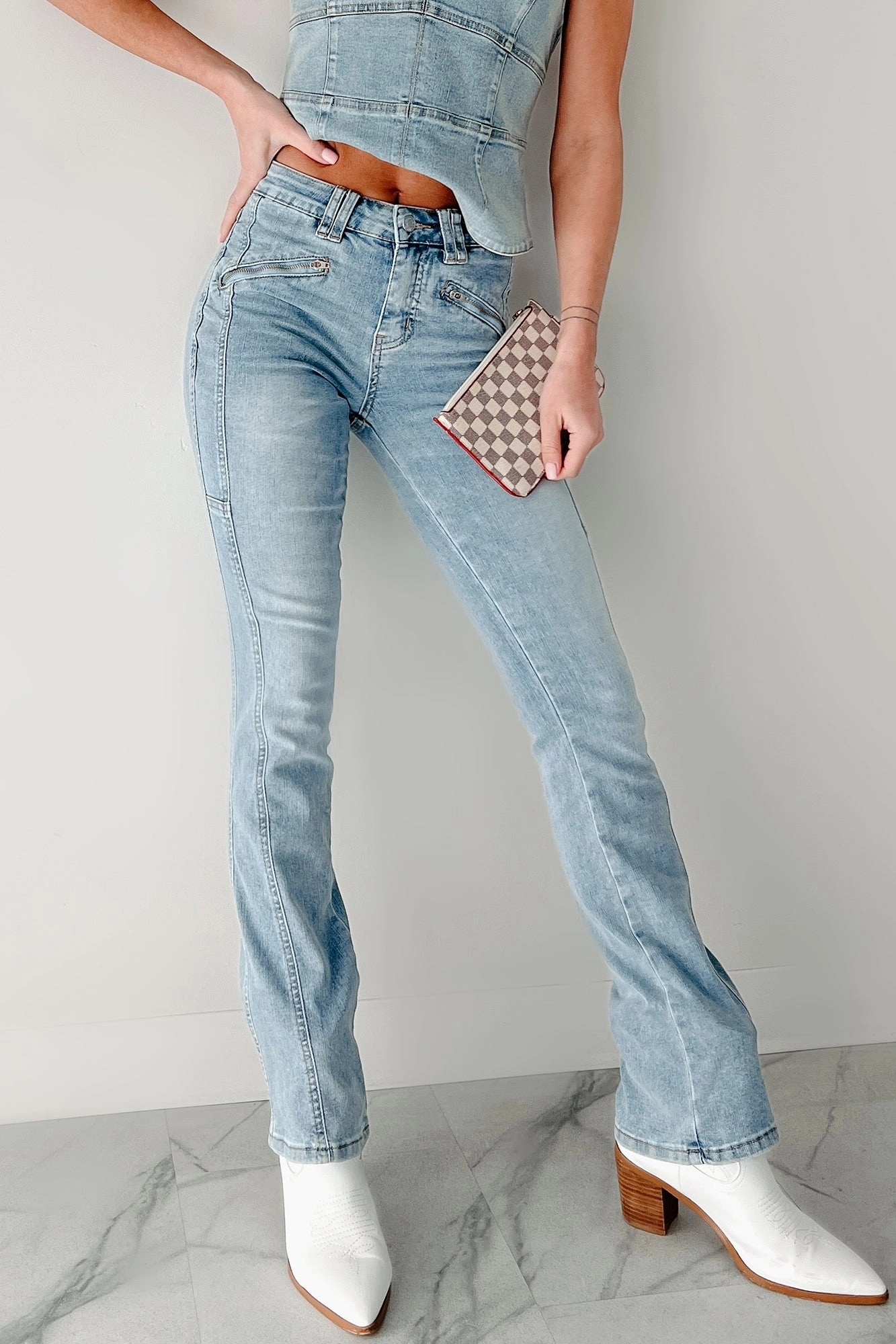 Matching Basic Spring Attire Morley High Rise Almost Famous Bootcut Jeans (Light)