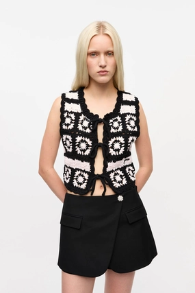 NoTagLabel Microfiber Technology Crochet Tie String Vest