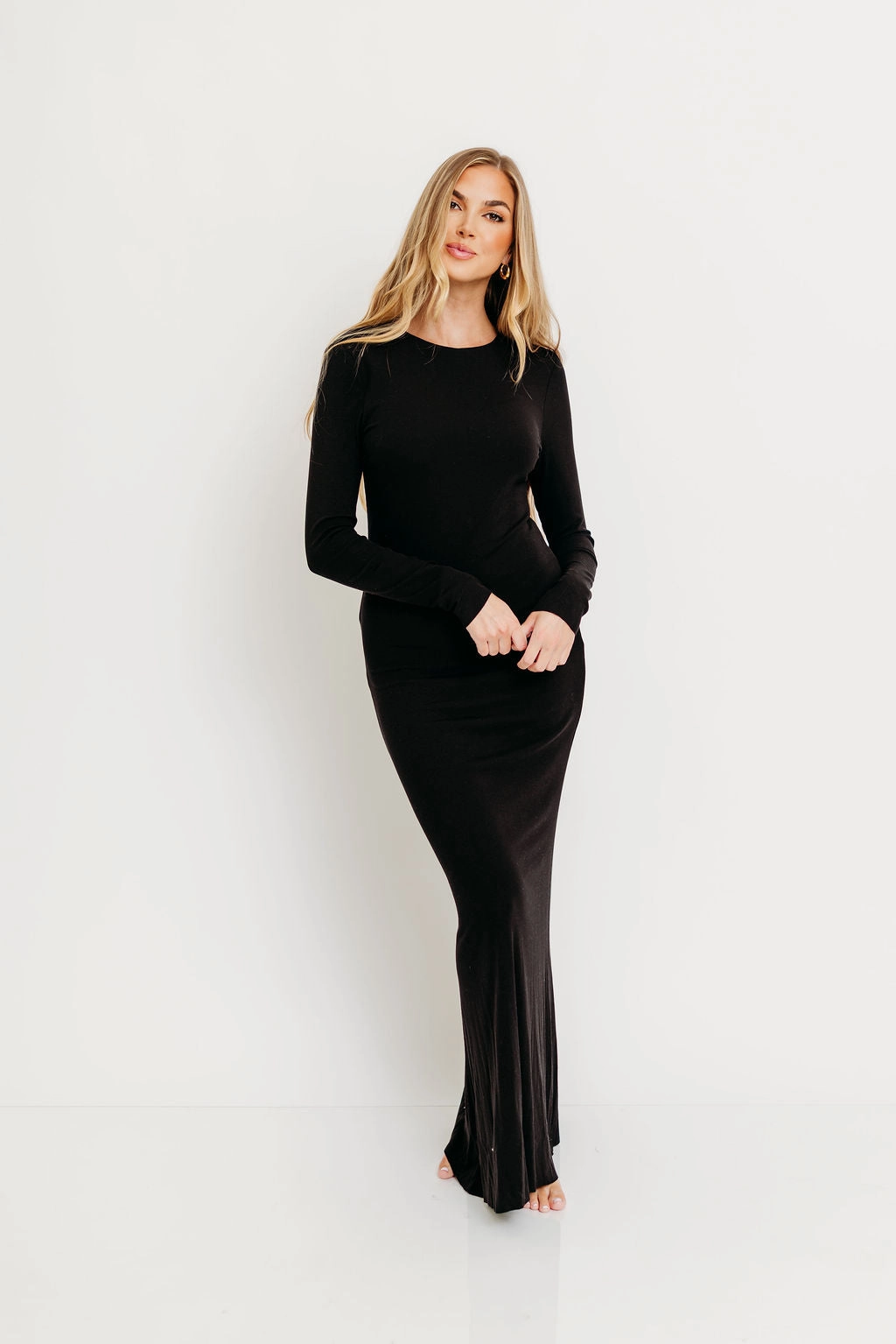 Cru Tiny Ribbed Maxi Dress in Black - Bump Friendly museum visit Cozy Flex