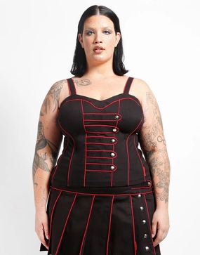 CURVE BAND CORSET RED Durable Hem Stitching Hidden Ventilation Zones