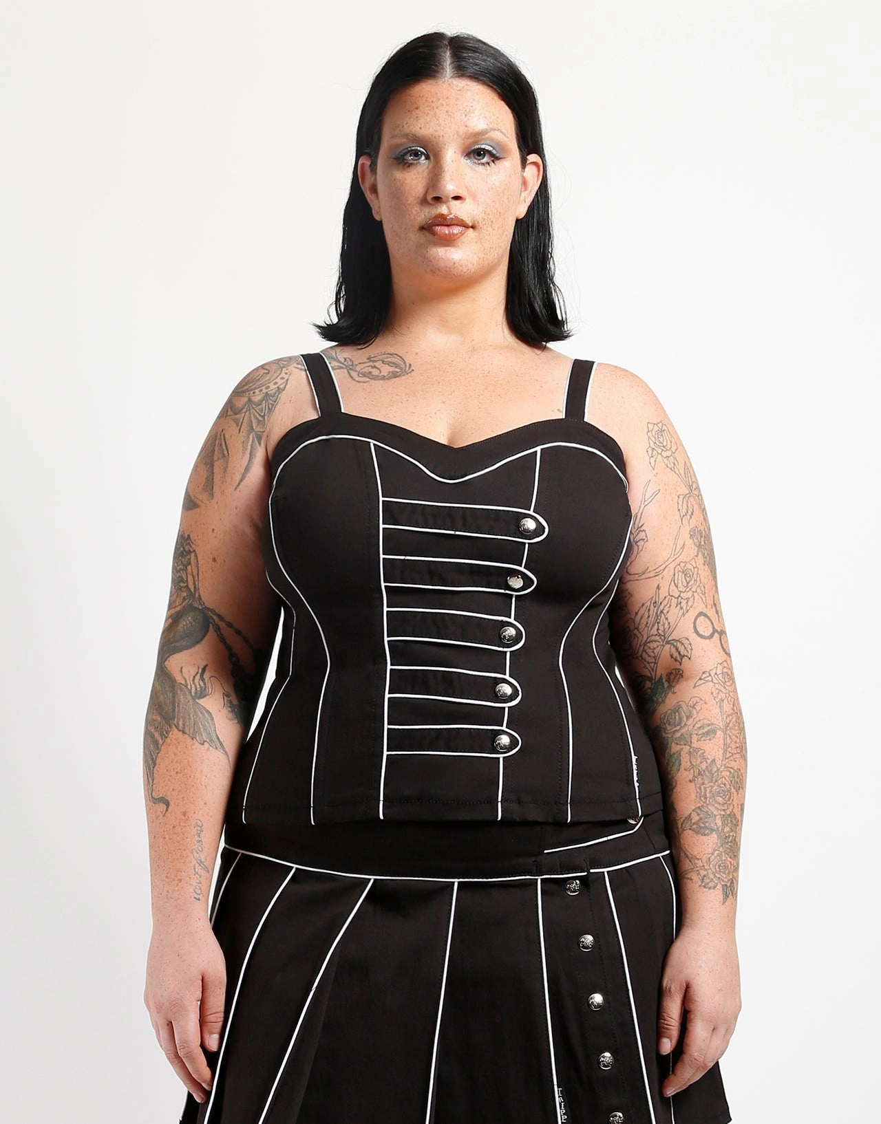 Ventilated Back Panels Ergonomic Shoulder Shape CURVE BAND CORSET WHITE