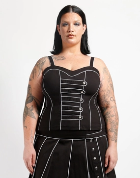 Ventilated Back Panels Ergonomic Shoulder Shape CURVE BAND CORSET WHITE