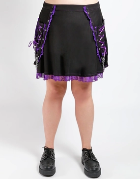 Pull-on style Ultimate Wear CURVE LOLITA SUSPENDER SKIRT PURPLE
