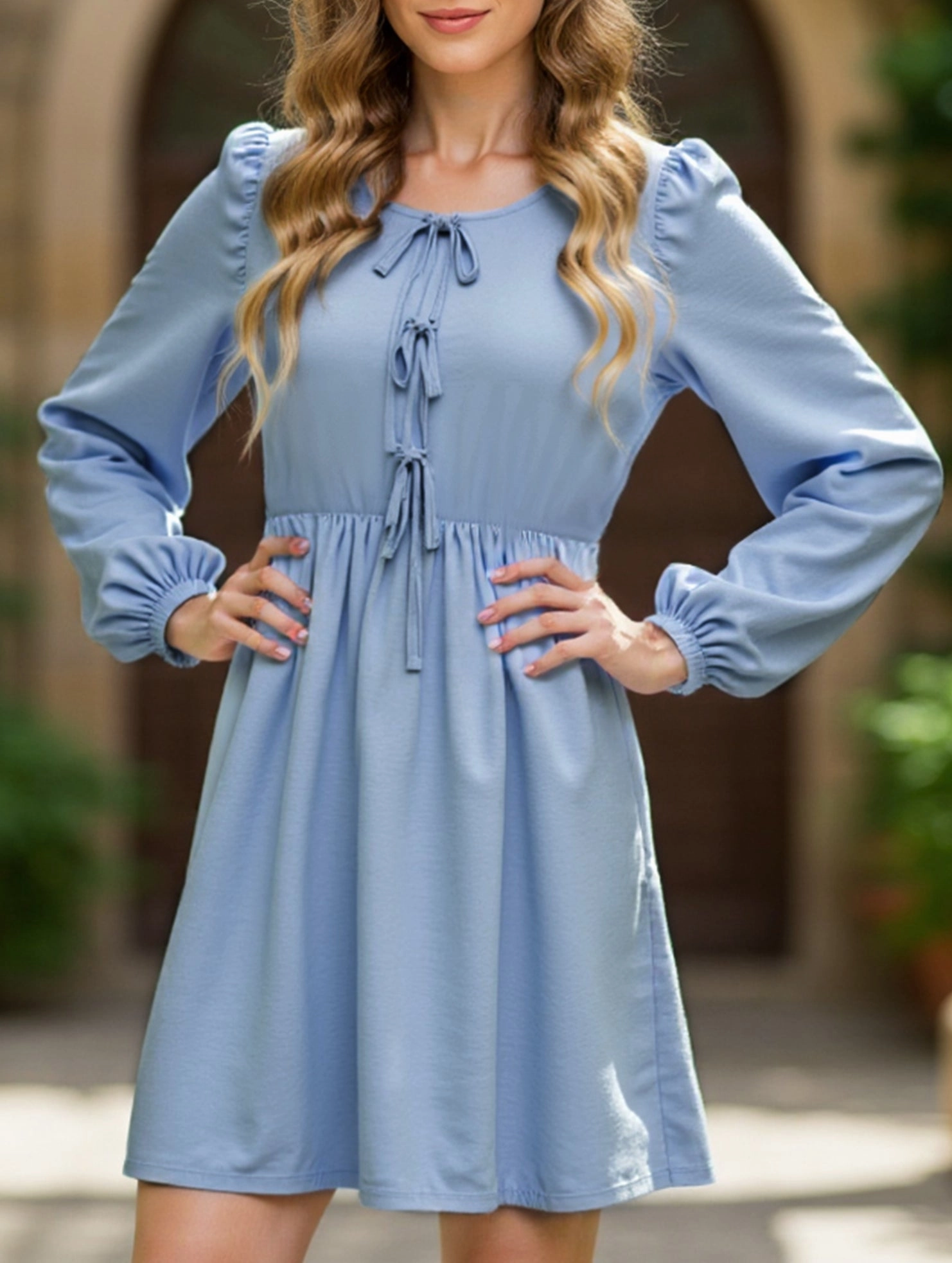 Stylish and comfortable lace-up dress Timeless Wear