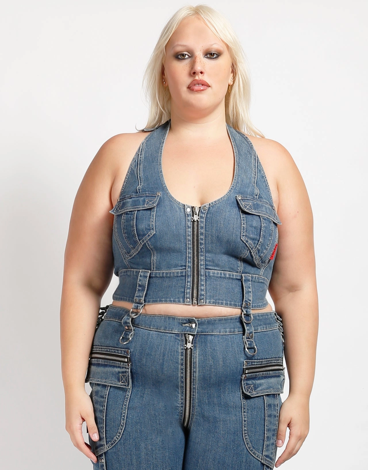 CURVE POWER HALTER DENIM RubberizedGrip HighStretch