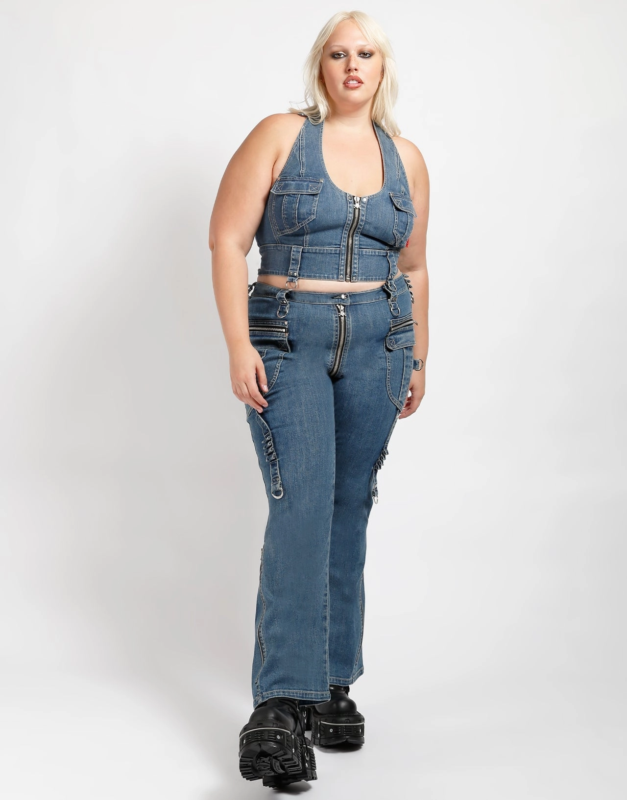 CURVE POWER HALTER DENIM Bluesign Approved Material