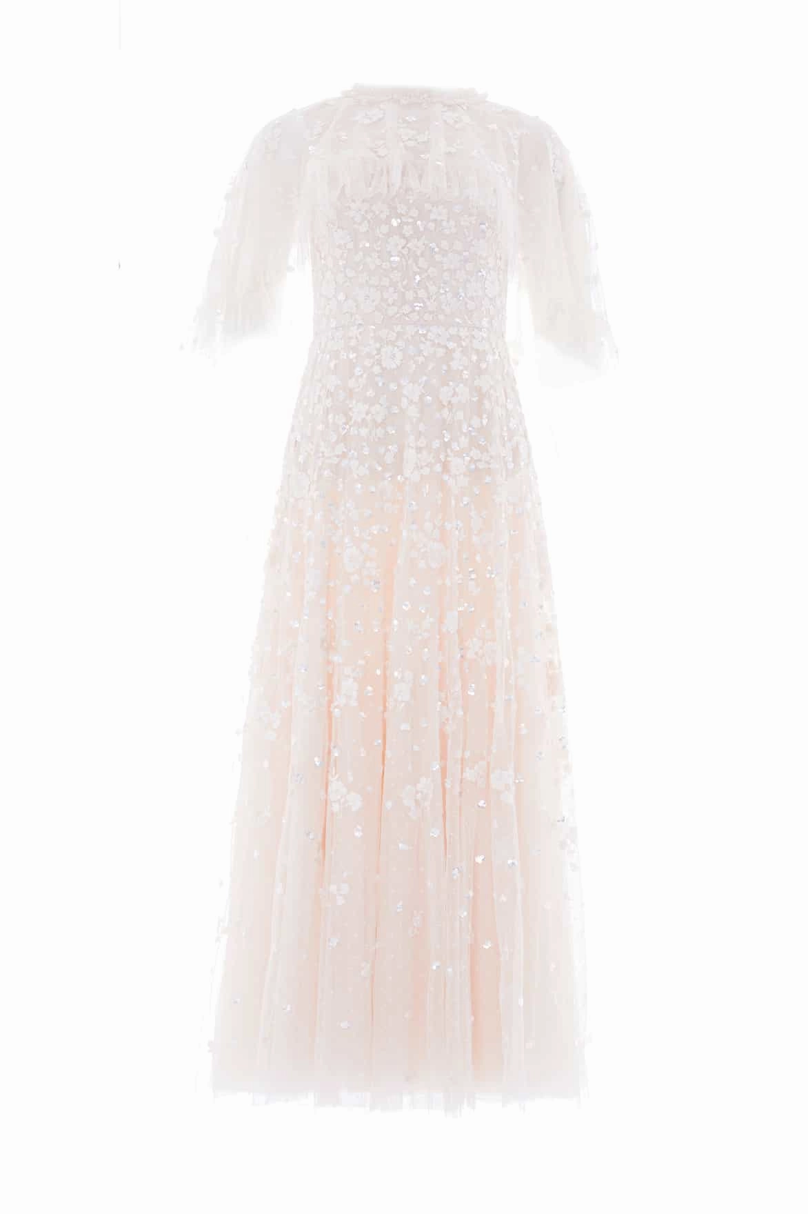 Dahlia Ditsy Short Cape Ankle Gown Maximalist-Trend