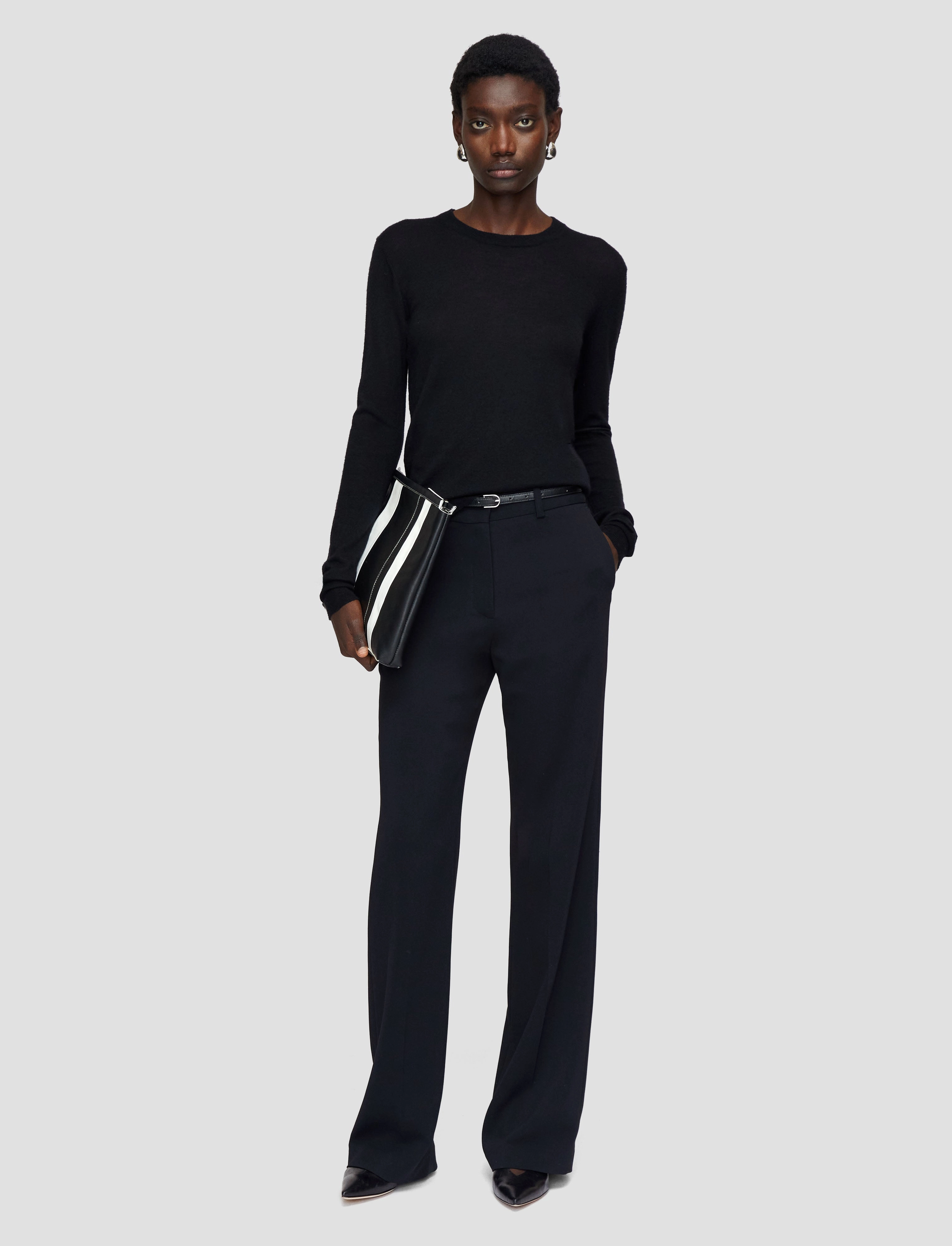 Cashair Round Neck Jumper YarnDyed Stripes