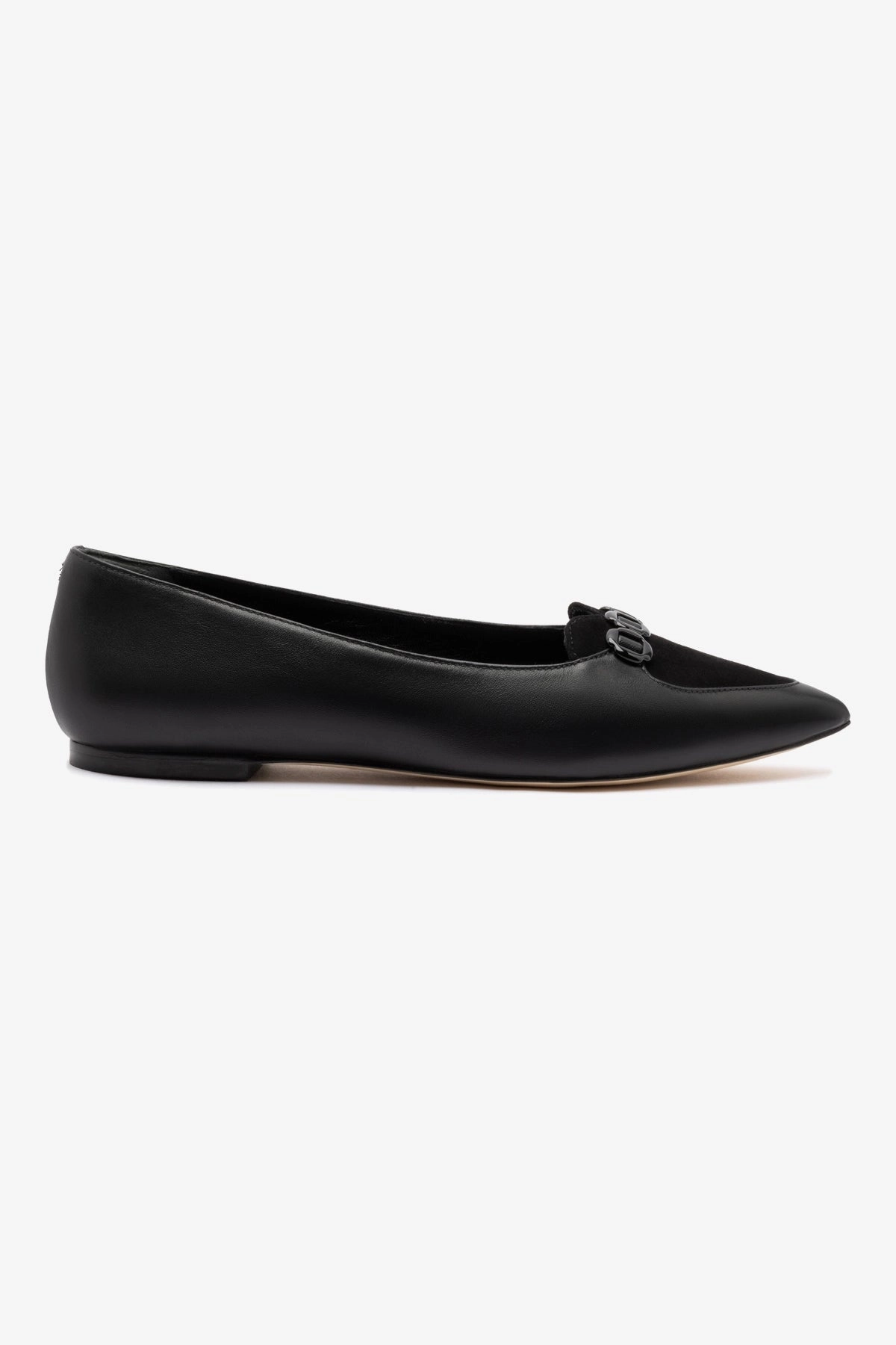 Audrey Flat In Black Leather Date Ready