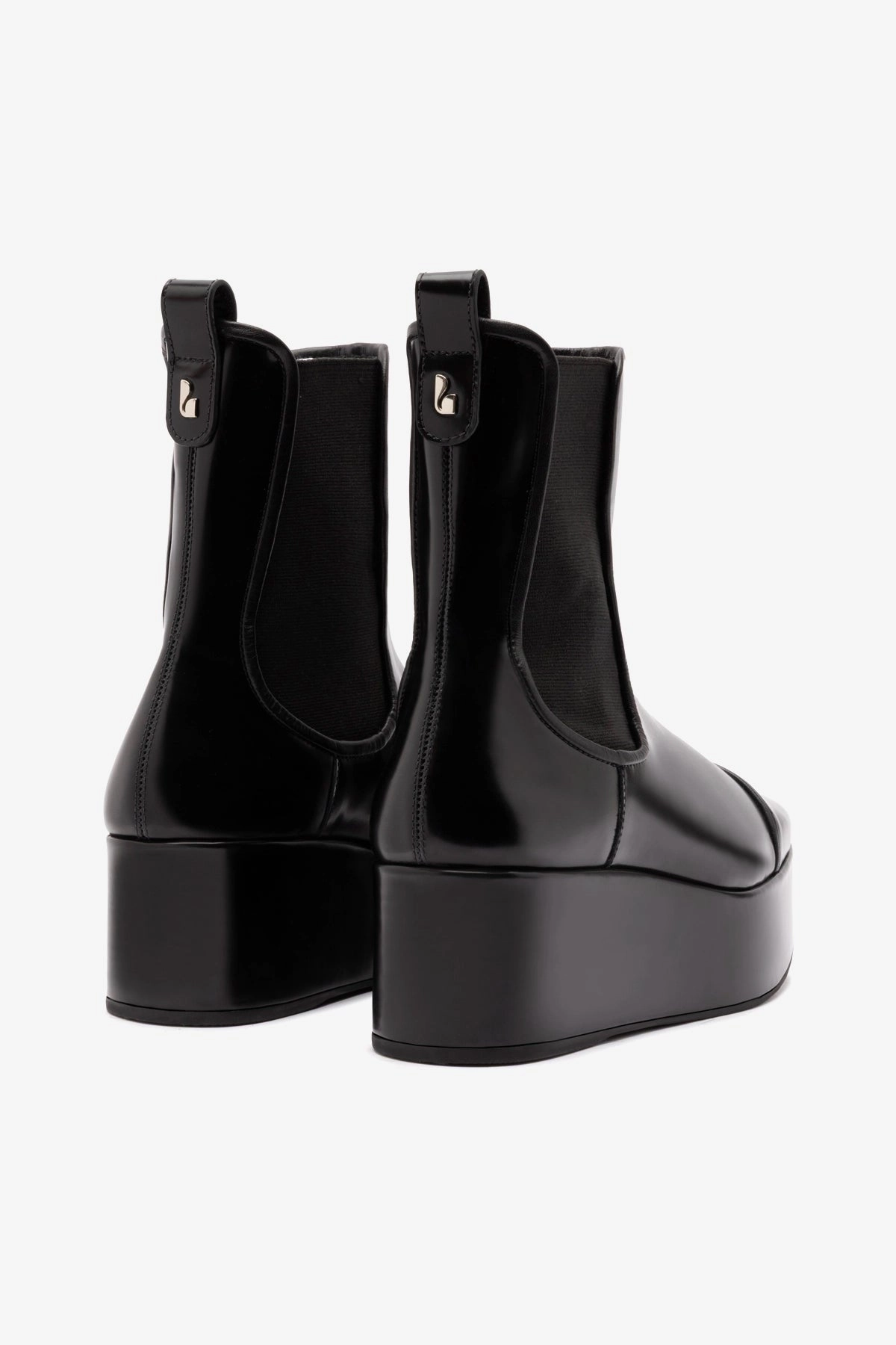 insulated Dani Chelsea Flatform Boot In Black Box Leather