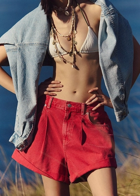 Danni Shorts - Hot Rod Red Cool Comfort Sleek Waist