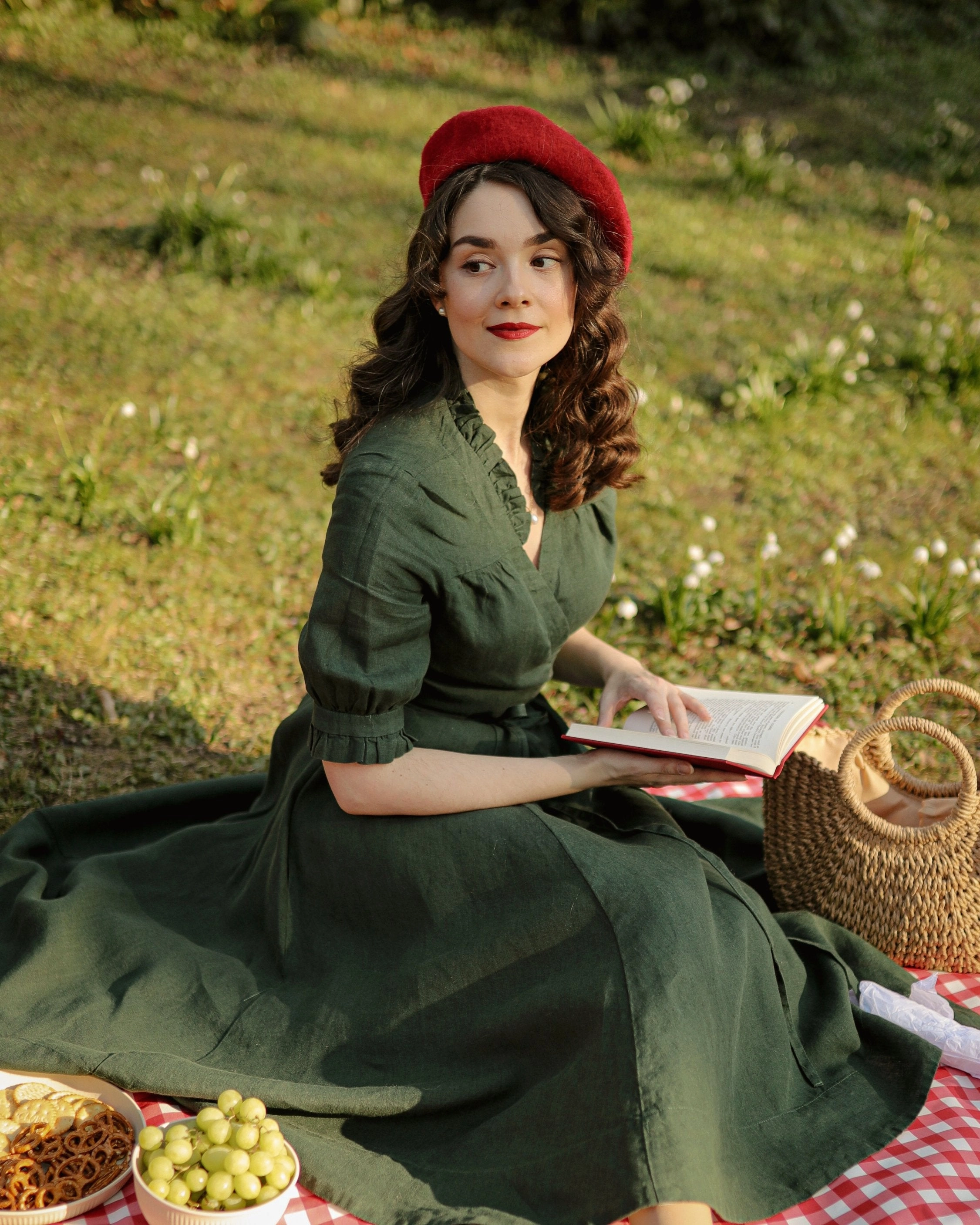 Darcy Dress, Short Sleeve Fall Inspired NonIrritatingLining