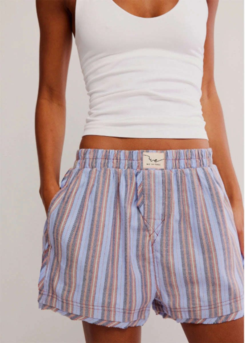 Day To Day Flannel Boxer - Blue Combo Relaxed Comfort Fit Lightweight Material