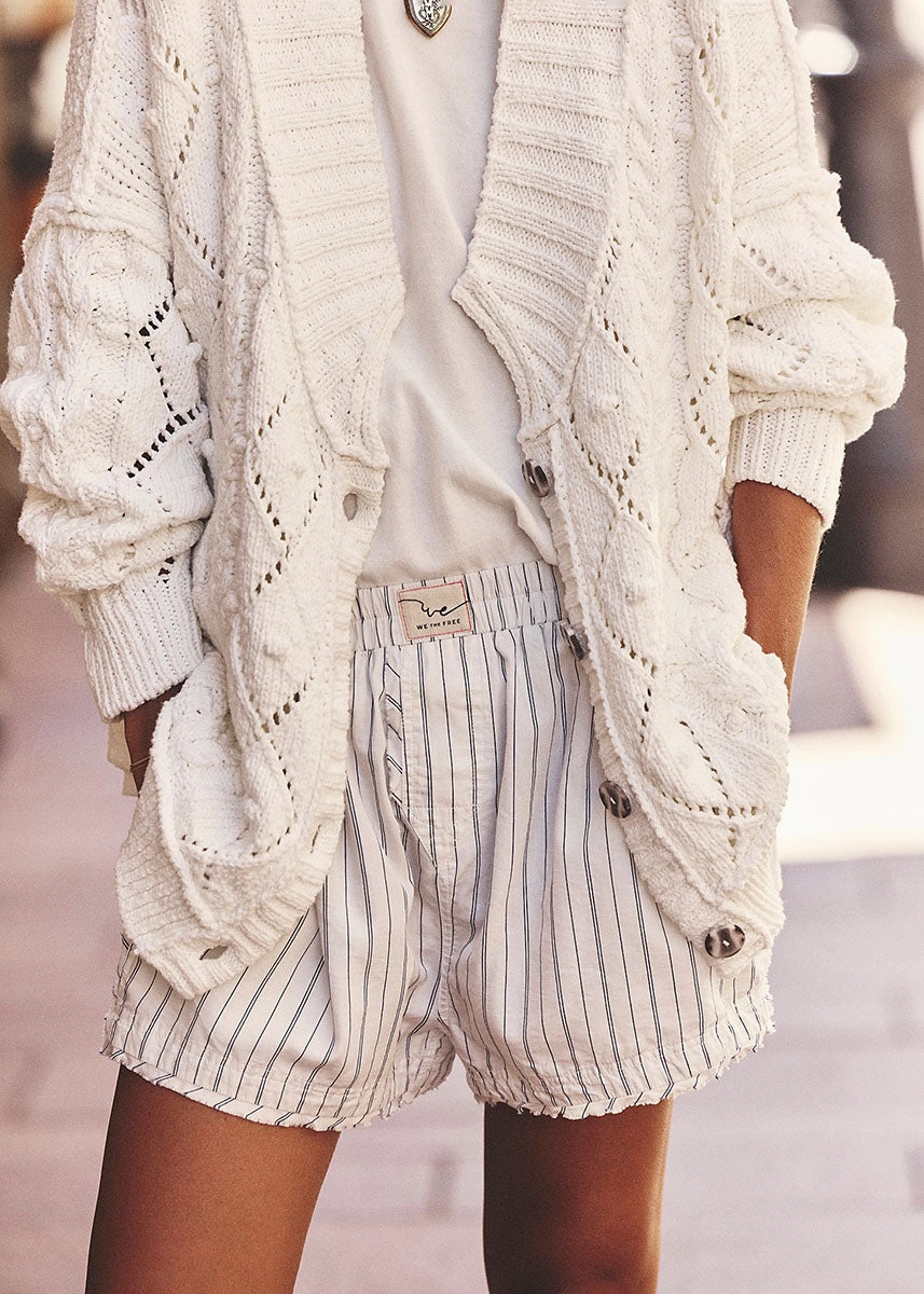 Day To Day Striped Boxer - Ivory Combo Perfect Layer