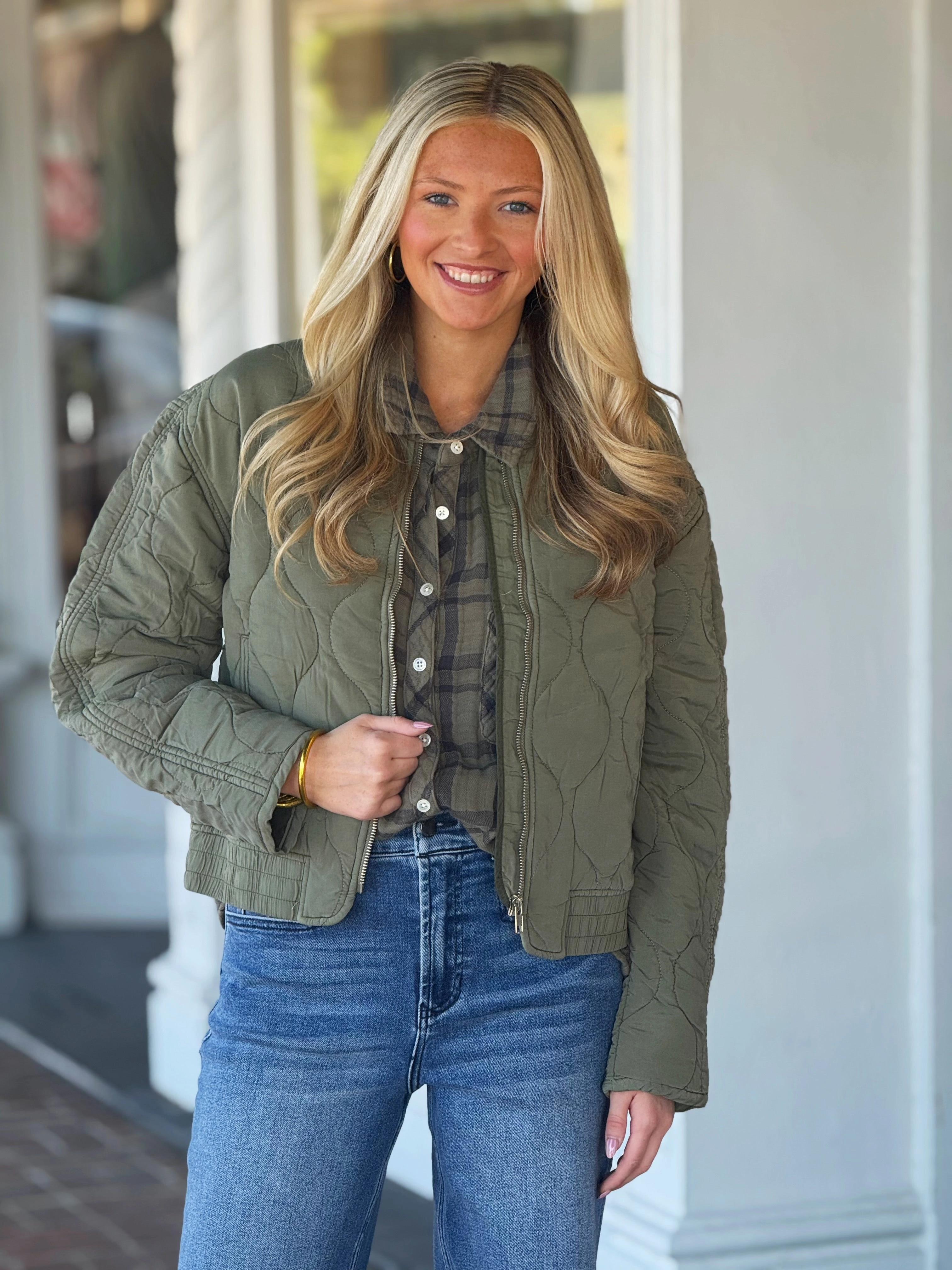 Dear John Maverick Jacket in Vetiver Adjustable Fit Design LightPadding