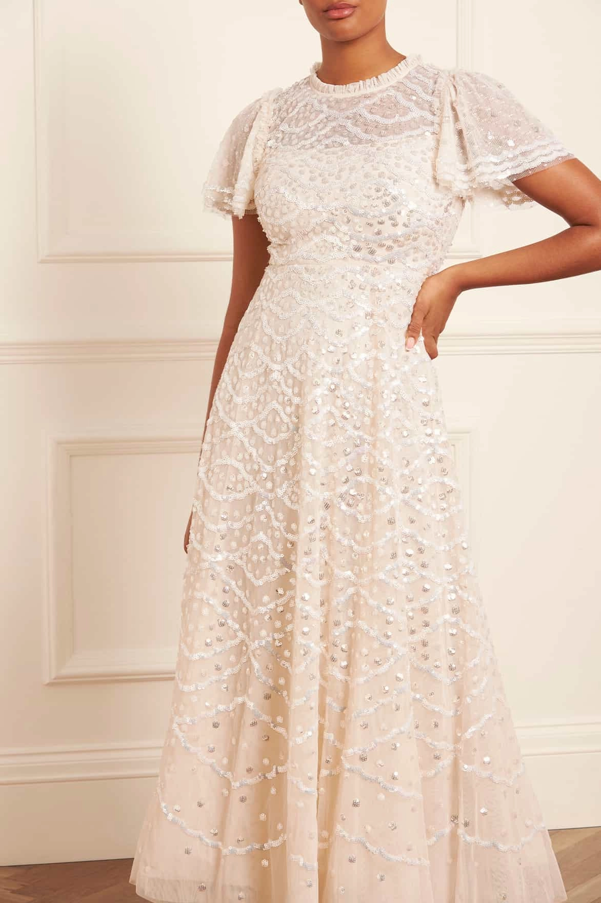 Deco Dot Gloss Ankle Gown Smooth Edge