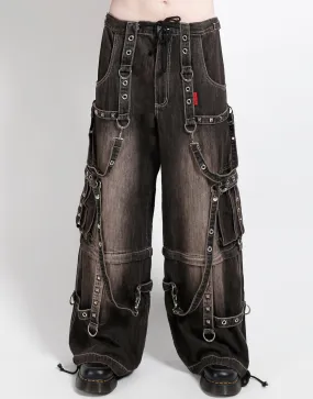 DENIM STRAP PANT BLACK DIRTY WASH Quick Wash Soft Performance