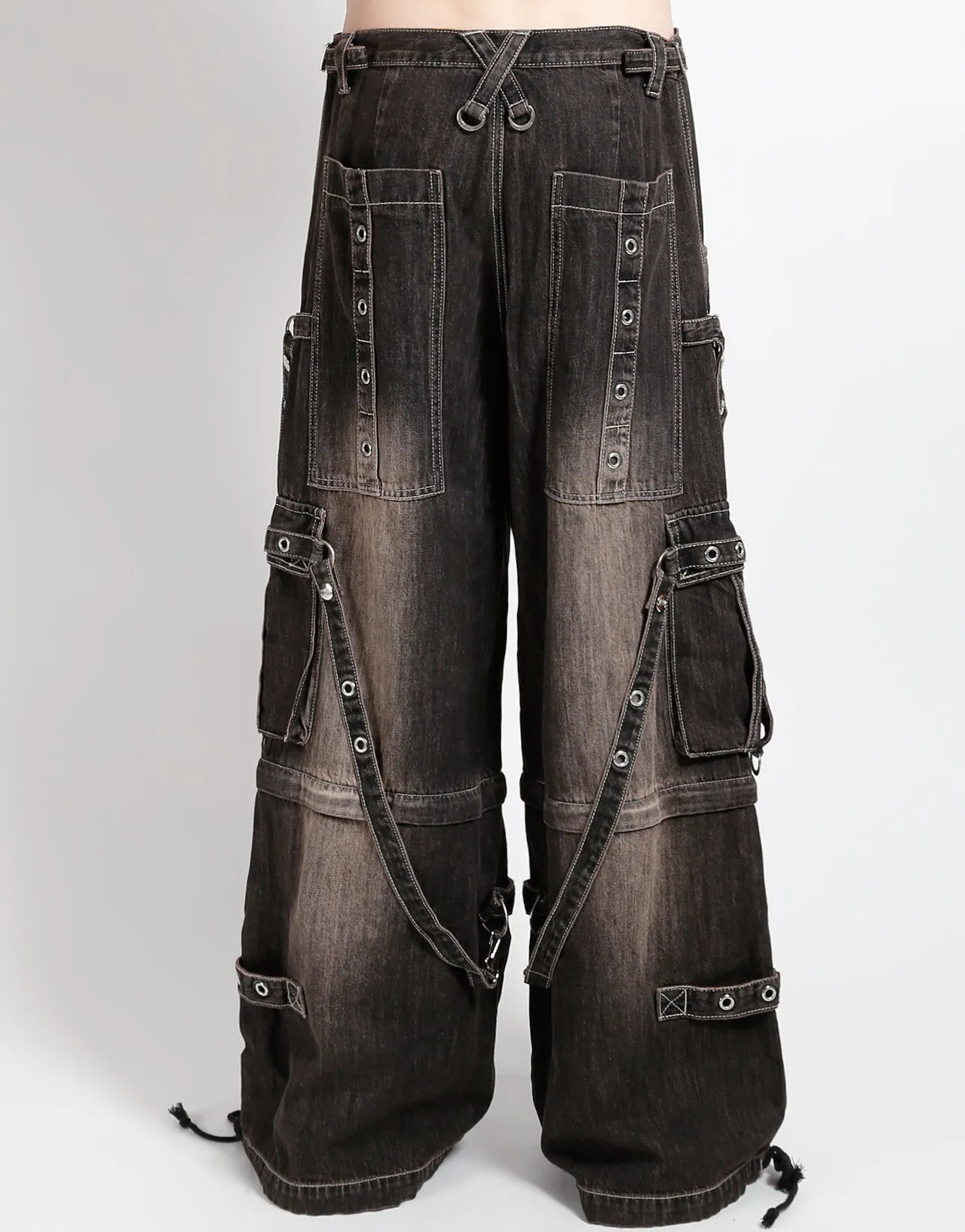 DENIM STRAP PANT BLACK DIRTY WASH Rugged Comfort Flattering Waist