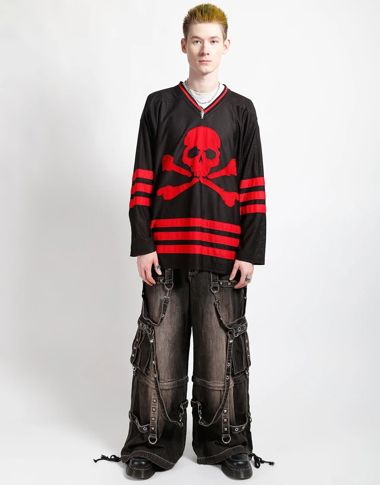 DENIM STRAP PANT BLACK DIRTY WASH Sporty Layer