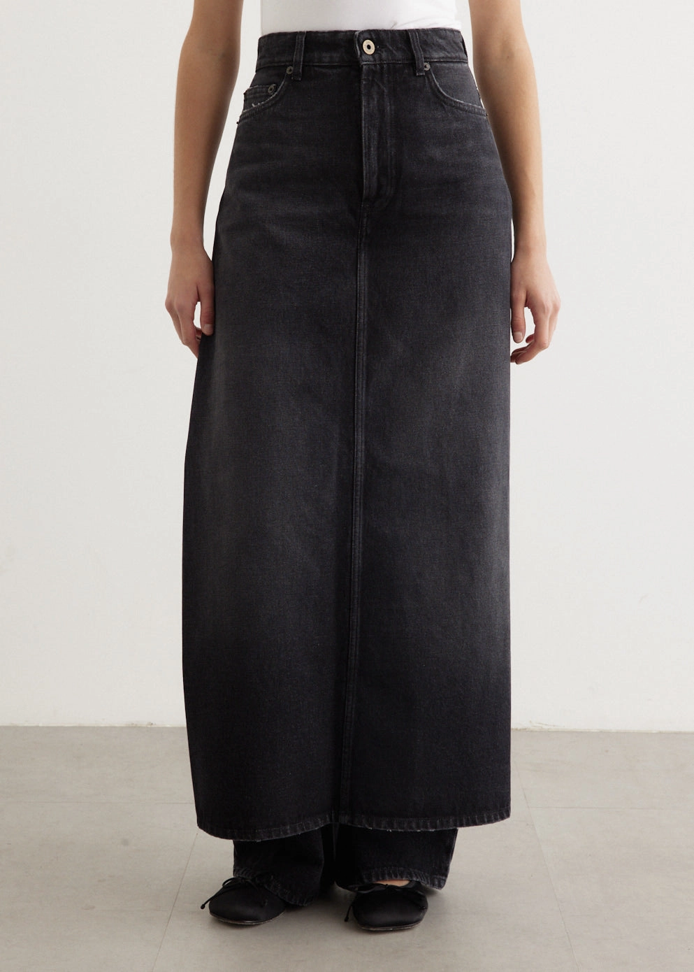 Easy Fashion Work Ready Lightweight Textured Denim Skirt Pants