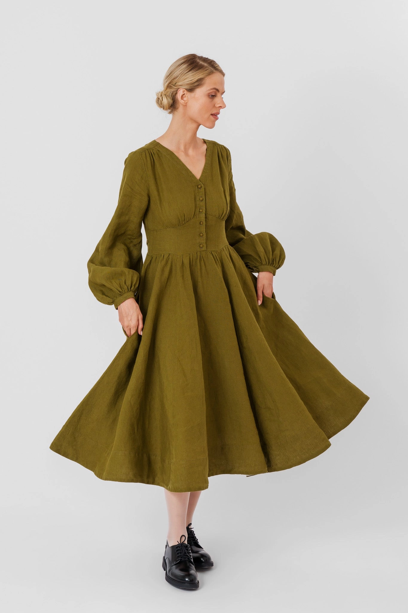 Diane Dress, Long Sleeve Airy Layer
