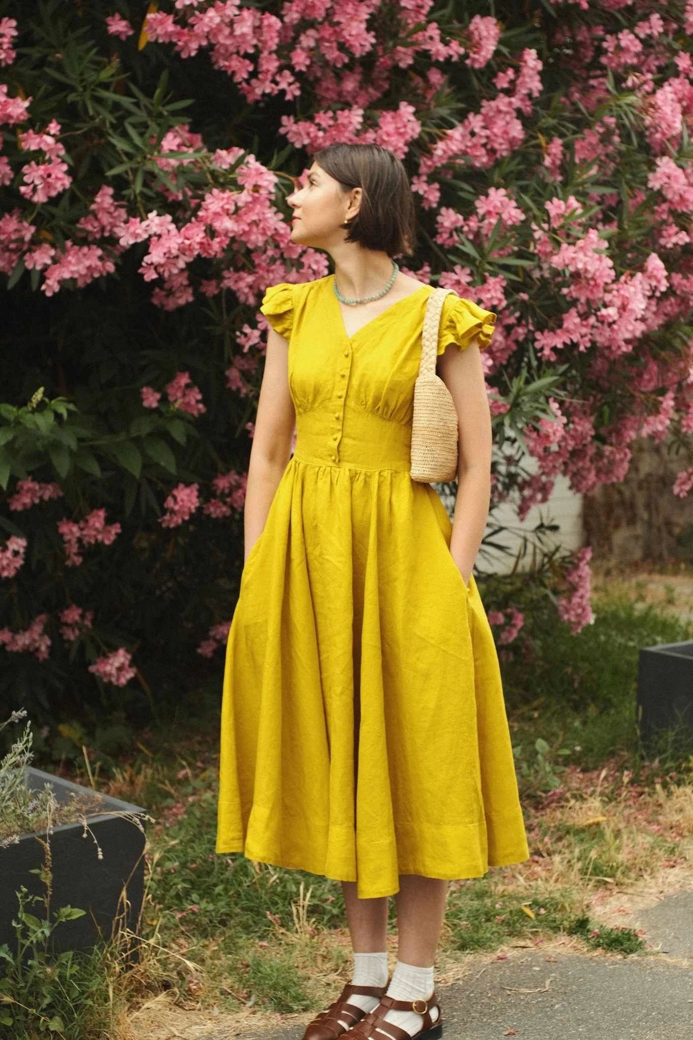 Diane Dress, Ruffle Sleeve Perfect Fit Wear Gift-Worthy