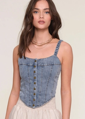 LightReflectiveTrim Diane Top - Ocean