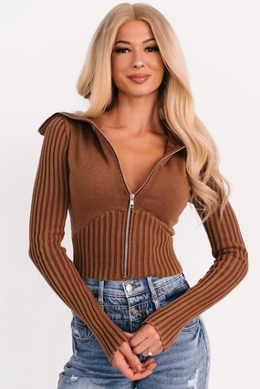 Do It Different Zip-Up Sweater Jacket (Mocha) Suitable for team sports Fleece Lined