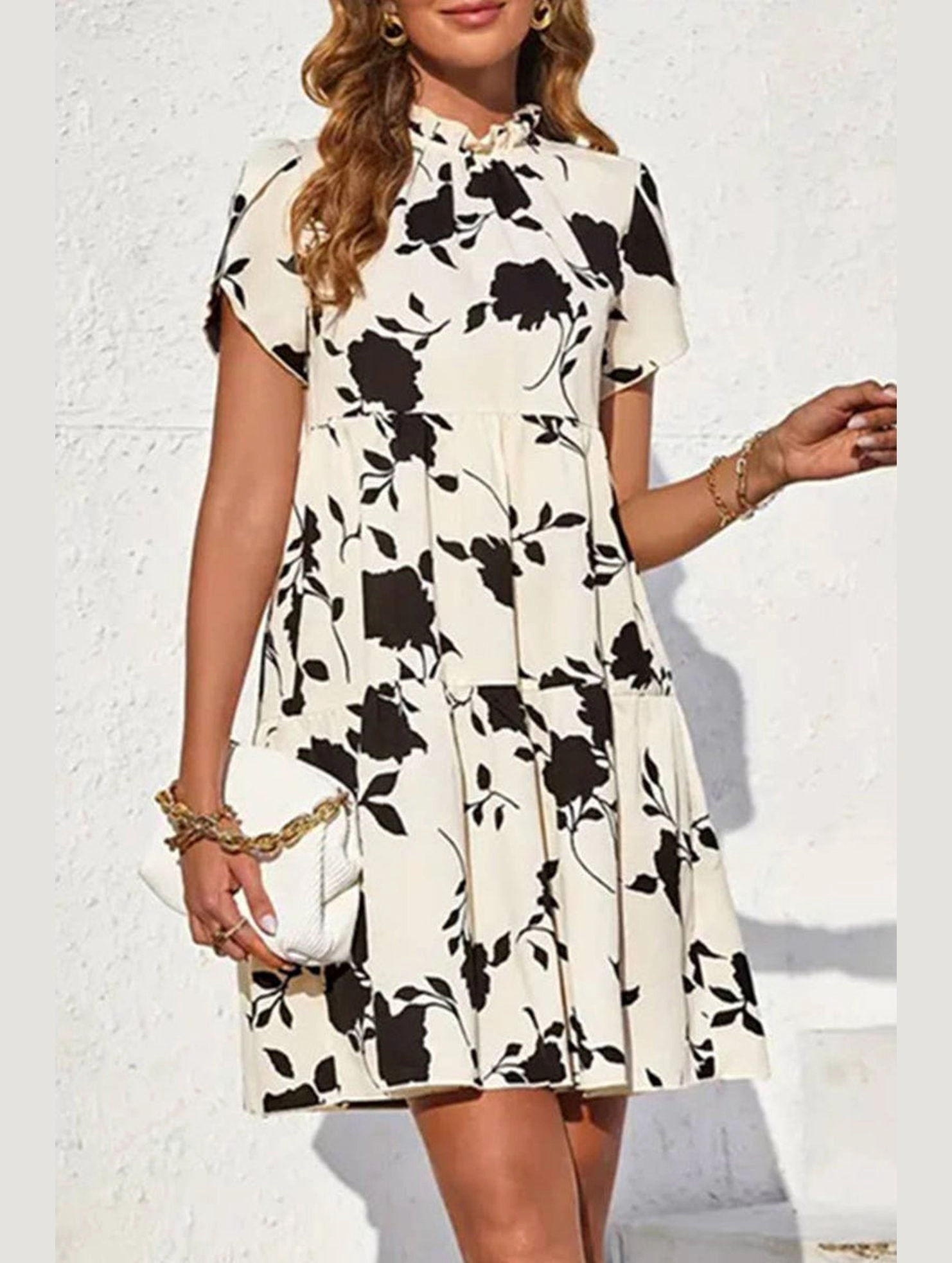 DOLL COLLAR DRESS WITH WOODEN EARS_CWDSD3556 Date Ready Anti-Static-Finish