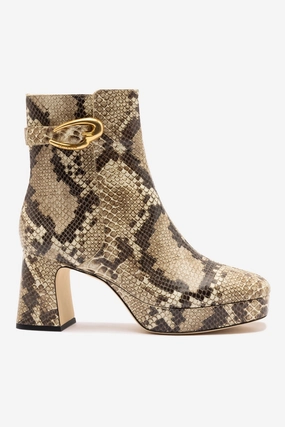 Water Line Dolly Verona Low Boot In Neutral Snake Leather