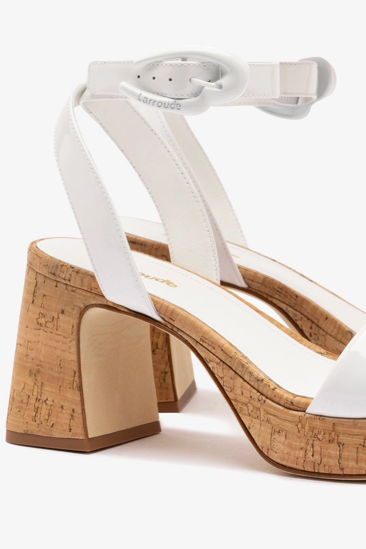 Dolly Verona Low Sandal In White Patent Leather and Natural Cork Trendy Footwear for Summer