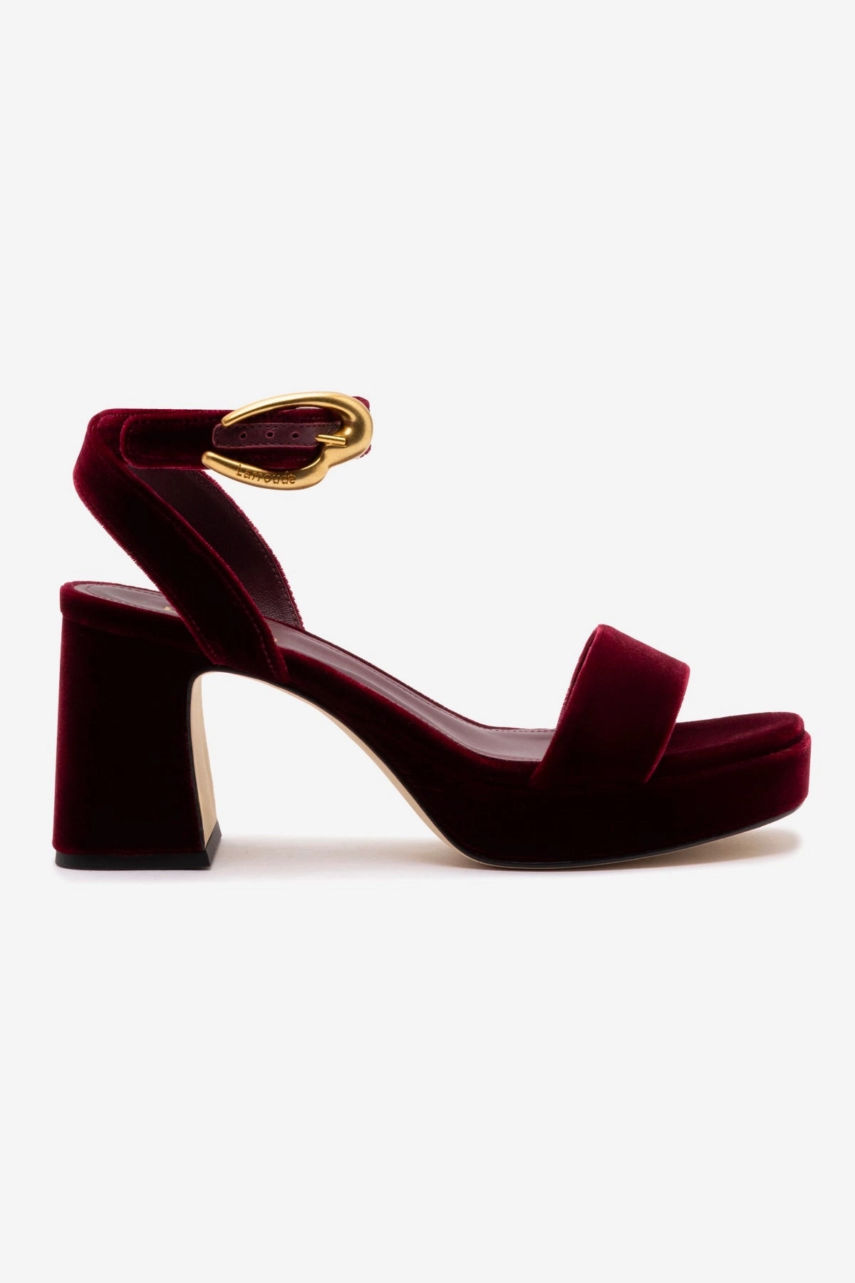 Dolly Verona Low Sandal In Wine Velvet Durable Outsole