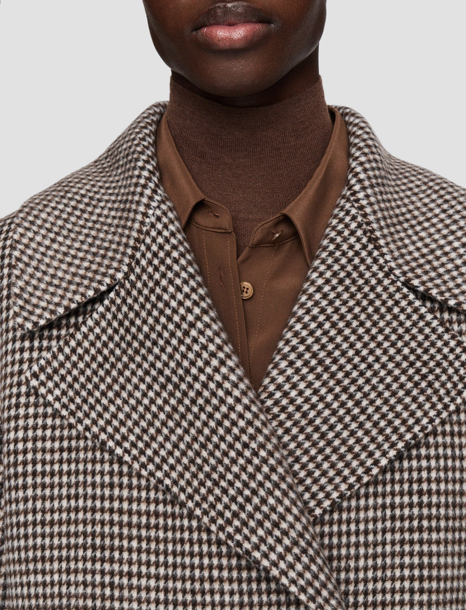 Double Face Cashmere Dogtooth Rollet Jacket performance day Neutral