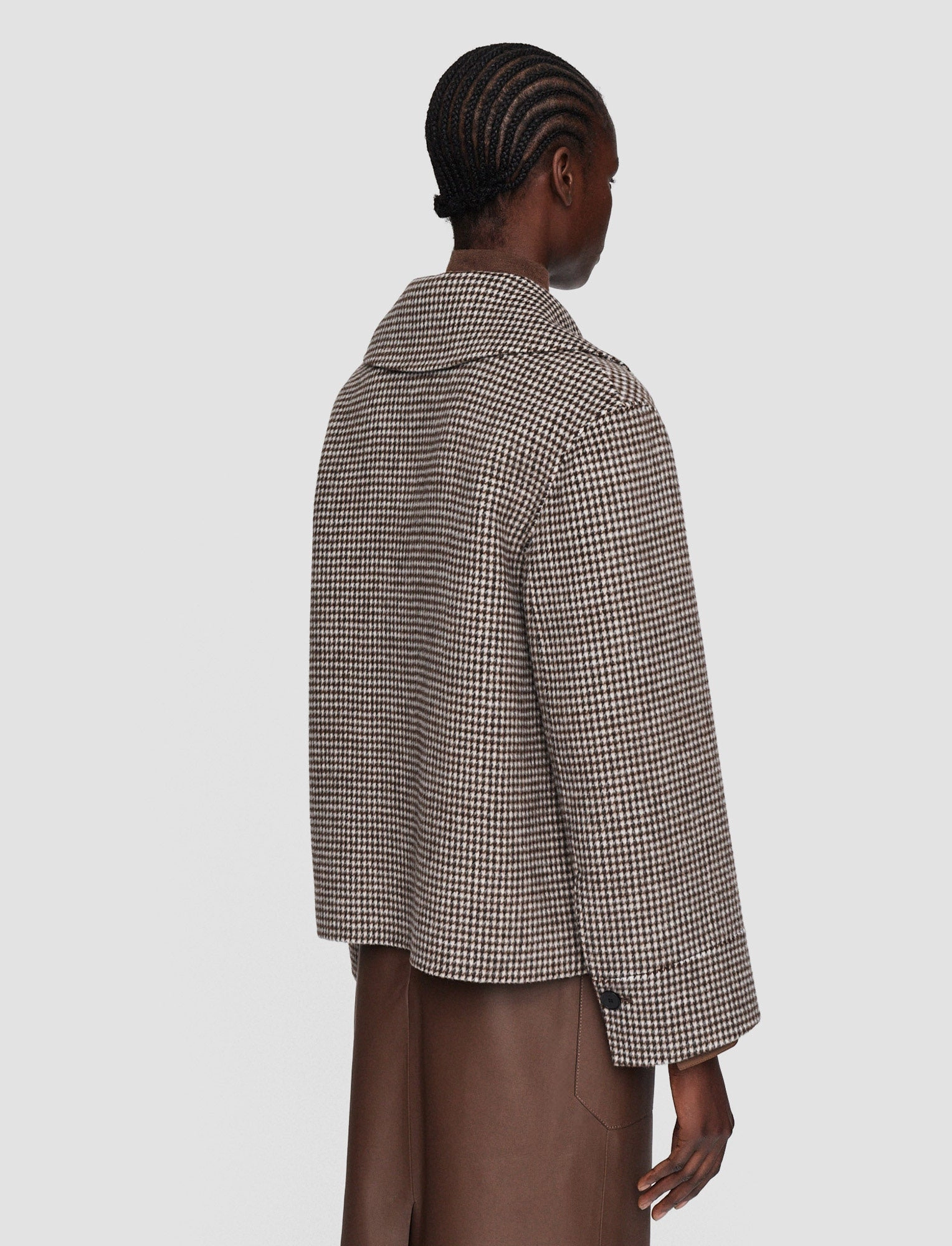 waiters student Double Face Cashmere Dogtooth Rollet Jacket