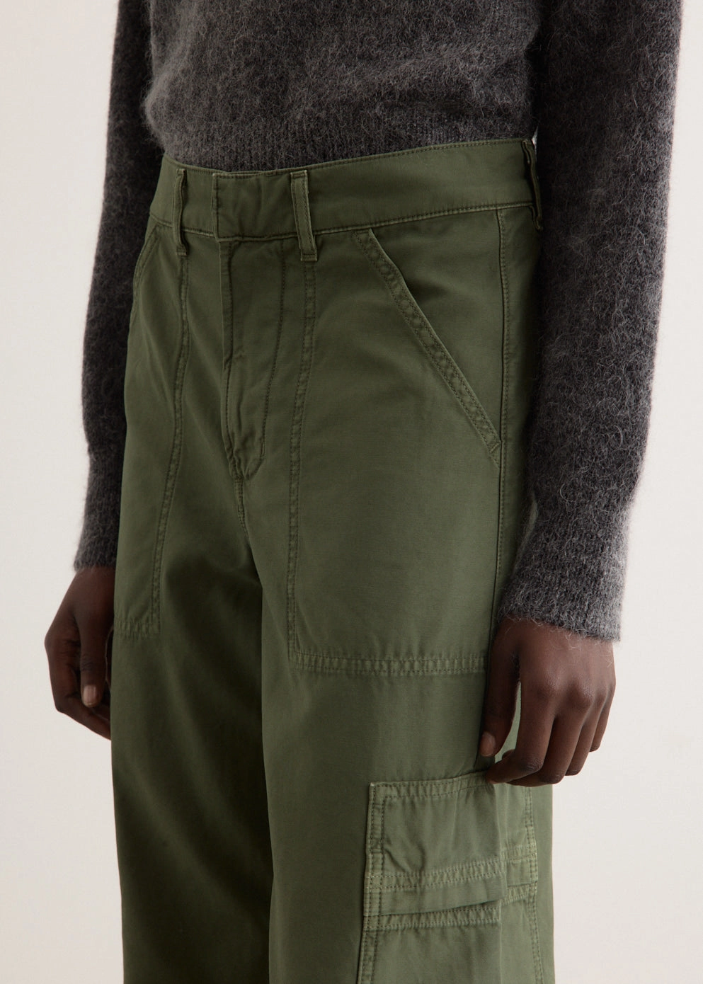 Wide Leg Silhouette Eco Conscious Denim Marcelle Low Slung Cargo Jeans