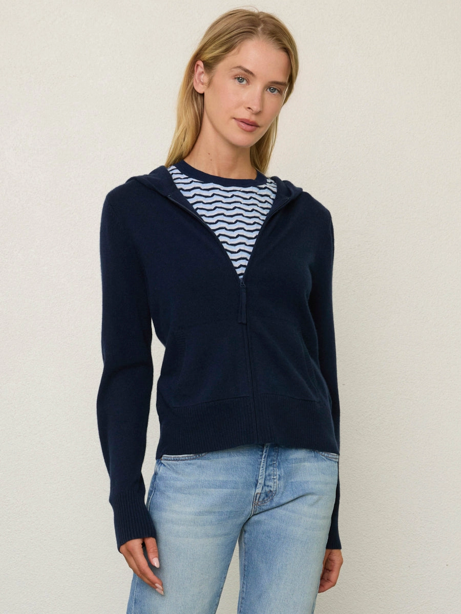 HiddenZipper FITTED CASHMERE HOODIE