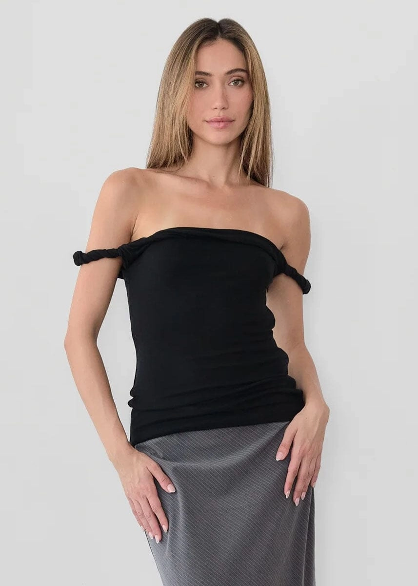The Alix Top - Black Simple Cut