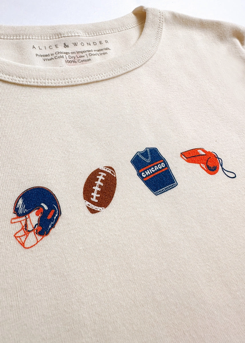 Chicago Football Icons Baby Tee Bonded Seam Technology BuiltInLayer