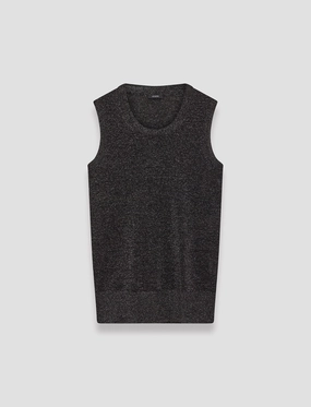 Lurex Knit Tank Top Breathable Texture GarmentDyed Effect