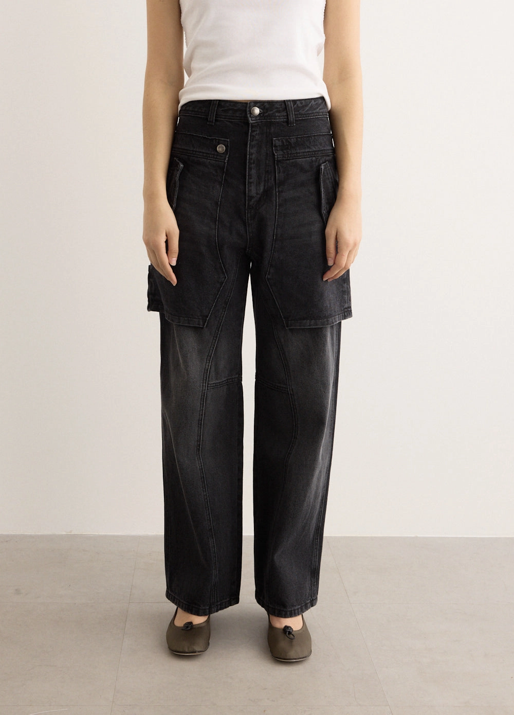 Raptor Layered Wide-Leg Jeans Selvedge Detailing