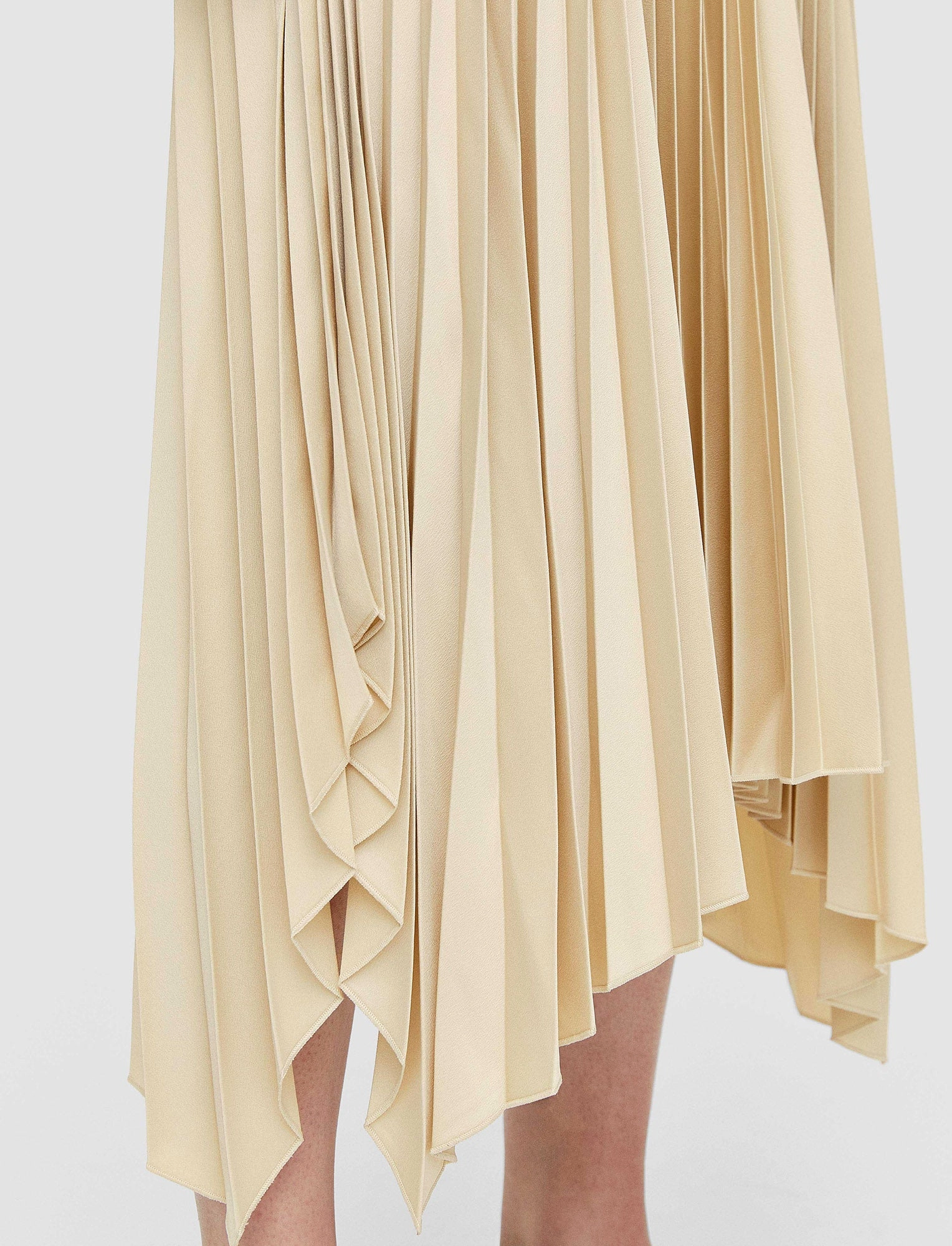 Knit Weave Pliss Darno Dress DoubleLayered Hem Technology