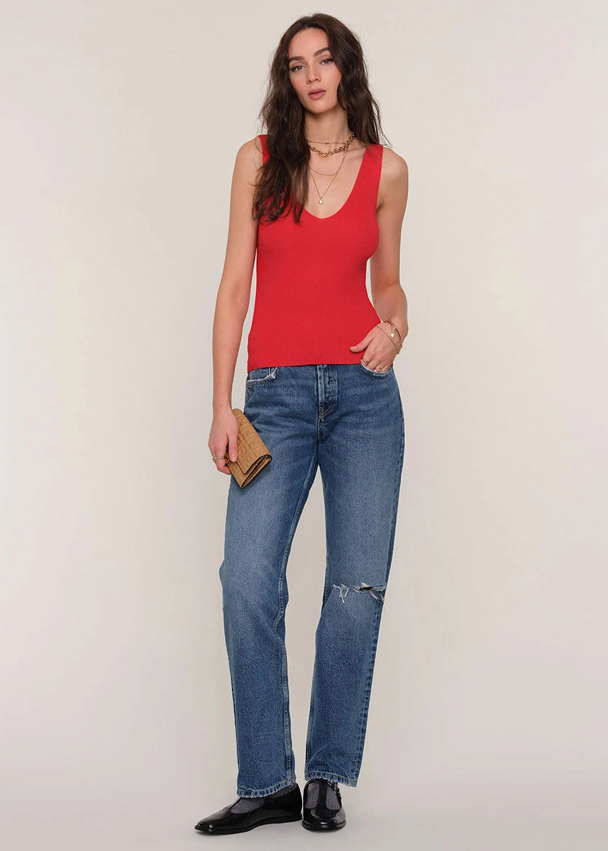 OEKOTEX Certified Fabric SoftKnit Janina Top - Scarlet