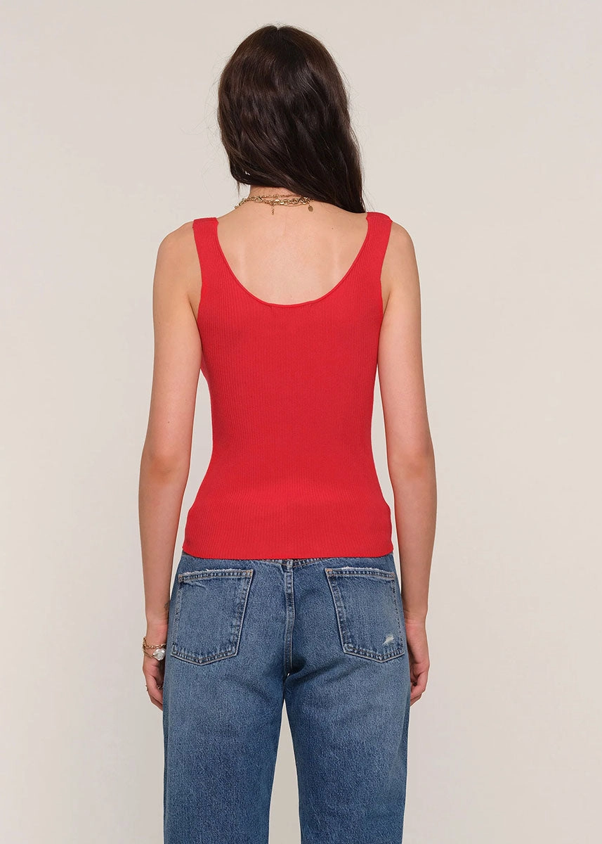 Janina Top - Scarlet Wrinkle Resistant Texture Elegant Look
