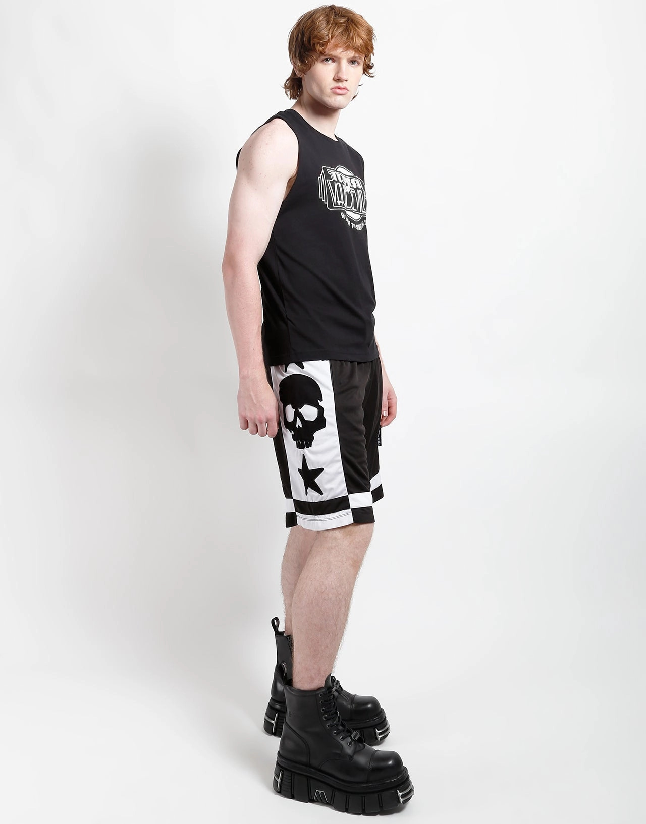 Hidden Zipper Closure High Density Knit TRASH & VAUDEVILLE ADULT SLEEVELESS T-SHIRT